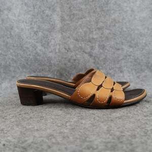 Laura Scott Shoes Womens 6.5 Sandals Block Heel Slide Slip On Fashion Classic